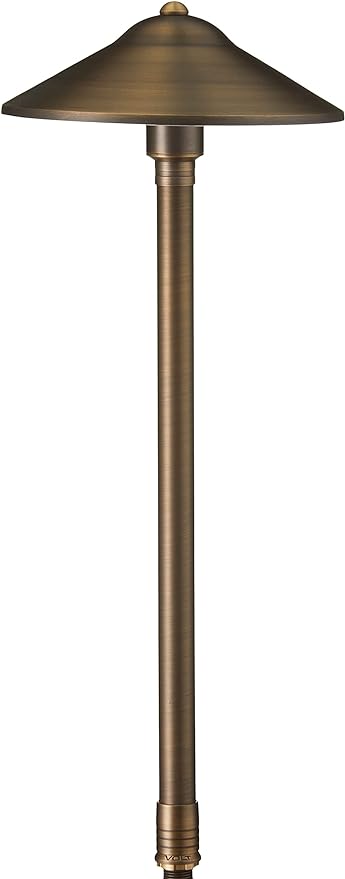 VOLT 15-Pack 12V Cast Brass Max Spread Path Lights (9" Shade, 25" Tall) for Low Voltage Landscape Lighting on Outdoor Pathway, Walkway, Garden, Driveway or Patio