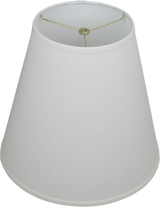 FenchelShades.com Lampshade 9" Top Diameter x 16" Bottom Diameter x 15" Slant Height with Washer (Spider) Attachment for Lamps with a Harp (Linen Cream)
