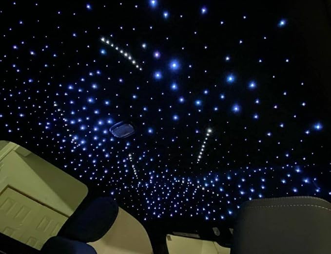 AMKI 16W Twinkle LED Fiber Optic Star Ceiling Light Kit,Shooting Stars Effect Meteor Engine with RF 28 Key Remote + Fibers 0.03in/0.75mm 0.04in/1mm 0.06in/1.5mm 13.1ft/4m 480PCS