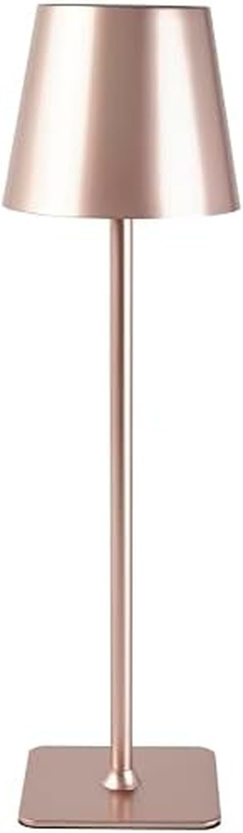 Mikasa 14.8-Inch Blush Rechargeable LED Lamp with Touch Control - Elegant Aluminum Design, 3 Light Colors, Stepless Dimming, 5000mAh Battery, Perfect for Home Office and Living Room