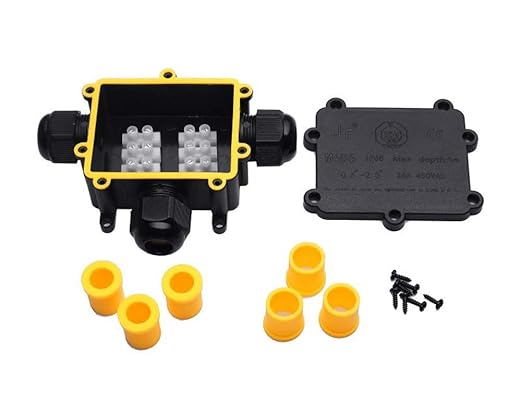 Junction Box Outdoor Waterproof IP68 3 Way Plug Line M25 Coaxial Cable Connector Wire Range 4 to14mm Electrical External Power Cord Junction Boxes