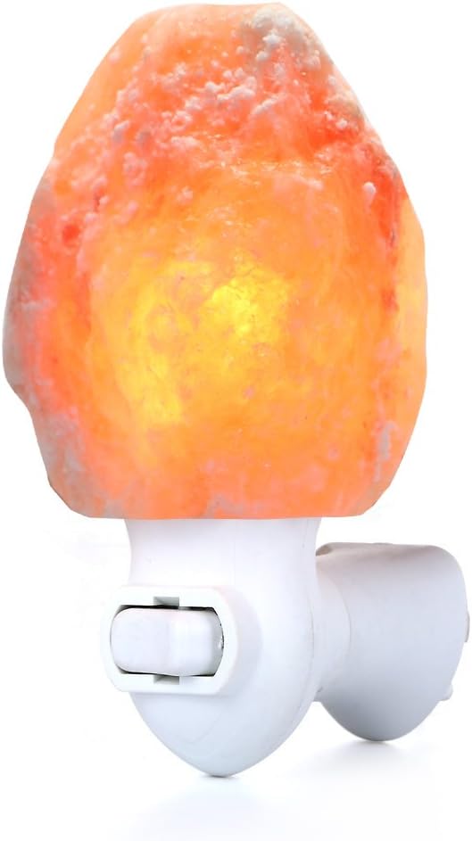 Betus Natural Crystal Himalayan Salt Wall Lamp - Air Purifying Night Light - 360° Rotatable Plug 7W Bulb - Natural