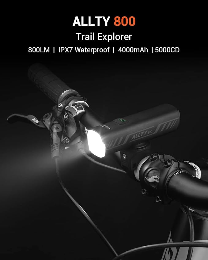 Magicshine Allty Commuter Bike Lights Allty 400, Allty 600, Allty 800 Road Bike Light, USB Type-C Rechargeable, IPX7 Waterproof LED Bike Light for Road, Urban Cyclists