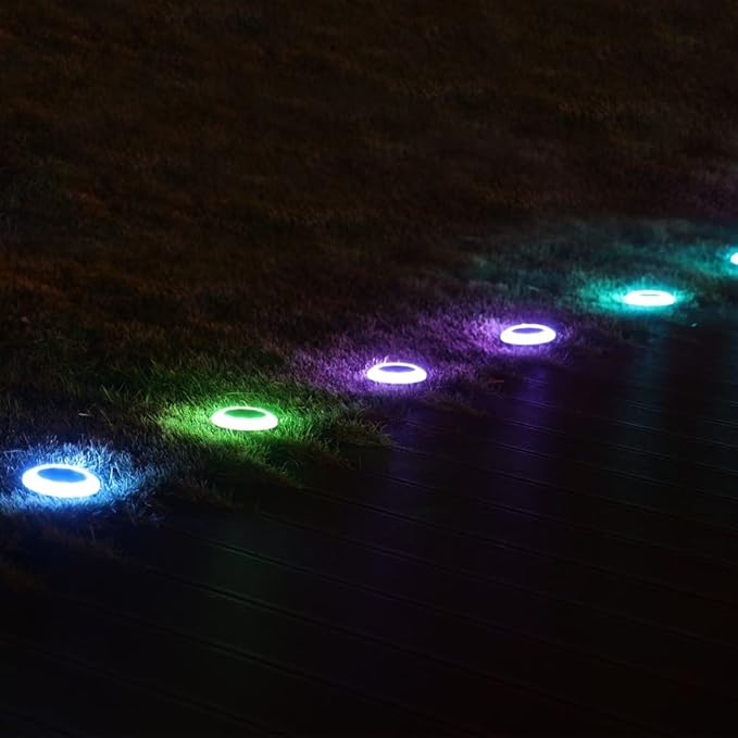 20 Lumens Colorized Solar Ground Lights,Solar Pool Lights with Mutiple Color Functions for Pool Area, Pathway, Patio, Yard, Path, Lawn and Garden