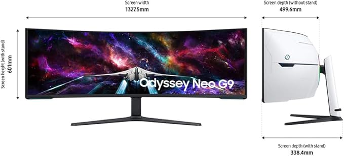 Samsung 57" Odyssey Neo G9 Dual 4K UHD Quantum Mini-LED Curved Gaming Monitor Bundle with Tech Smart USA Elite Suite 18 Standard Editing Software Bundle + 2 Year CPS Enhanced Protection Pack
