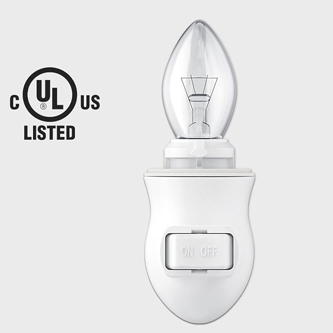Plug in Night Light Module,Wall Light Plug with ON/Off Switch,E12 Base Socket for Himalayan Crystal Salt Night Light,Wall Light (with Thread Gasket)