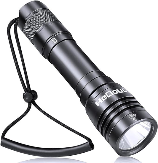 3000LM Scuba Diving Flashlight with Rechargeable Dive Light Underwater Flashlight 328ft IPX8 Waterproof 4 Modes Scuba Safety Light with Charger for Submarine Deep Sea Snorkeling