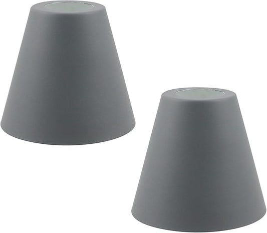 MY MIRONEY 2PCS Grey Barrel Metal Lampshade Hardware E27 Industrial Pendant Light Shade Vintage Chandelier Lamp Shades Cone Bulb Guard Table Desk Lamp Cover, 4.13" Height