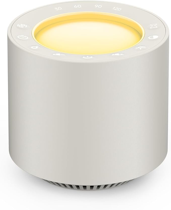 White Noise Sound Machine: Red Light Therapy Sleep Sound Machine with 38 Soothing Sounds & Calming Womb Soother, Memory Function, Dimmable Nursery Night Light with Timer for Baby Adult Gift