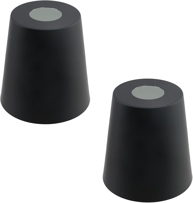 MY MIRONEY 2PCS Black Barrel Metal Lampshade Hardware E27 Industrial Pendant Light Shade Vintage Chandelier Lamp Shades Cone Bulb Guard Table Desk Lamp Cover, 5.04" Height