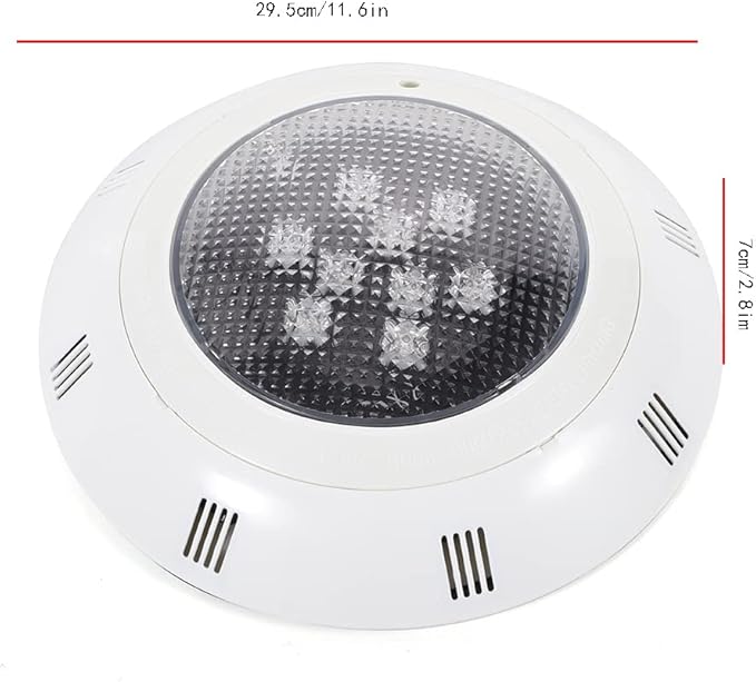 24W 12V LED Pool Light 2400LM RGB Color-Changing Waterproof IP68 Underwater LED Lights 90° Swimming Pool Fountain Pond Colorful Lamp with Remote Controller