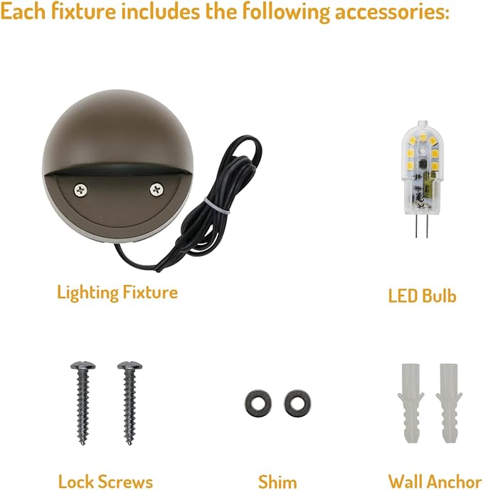 Lumina Lighting® 2W Landscape Deck Lights (2 Pack) | Low Voltage Landscape Lights Waterproof - Outdoor Patio Step Deck Lighting 12V 3000K Replaceable G4 LED Bulb Included DSL0103-BZLED2 (Bronze)