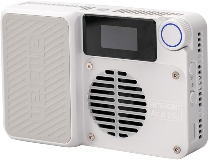 Amaran Ace 25x Pocket Bi-Color LED Light: Boost Mode Up to 32W, Bi-Color Mini Video Light (2,700-6,500K), 1,636 Lux@1m, 4,500mAh Battery with PD Fast Charging for Mobile Creators (White)