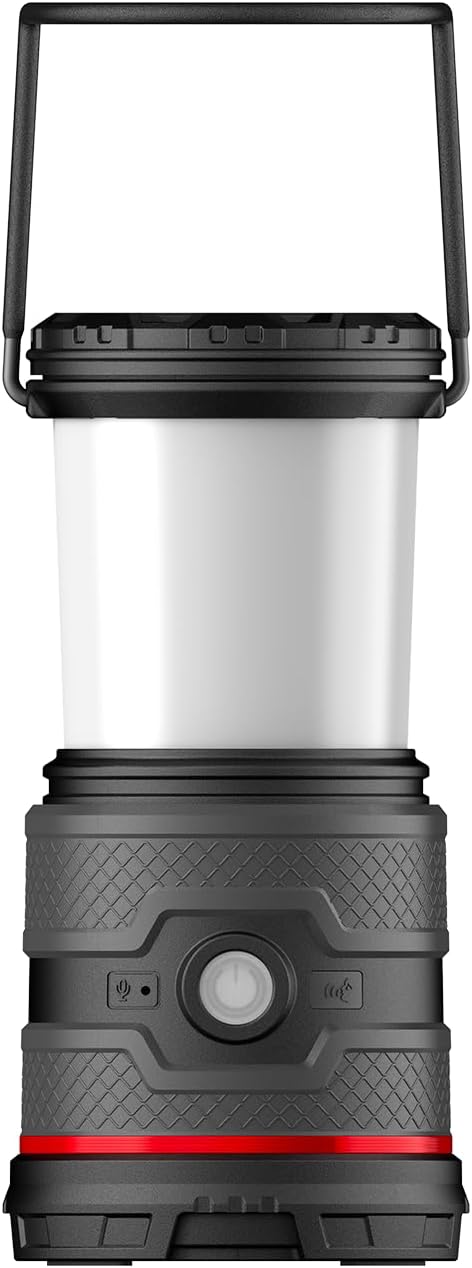 Coast EAL35R 1000 Lumen Voice-Controlled LED Emergency & Camping Area Lantern with Warm, Cool White, Day, Red & Red Flashing Mode, Power Bank Functionality - Black
