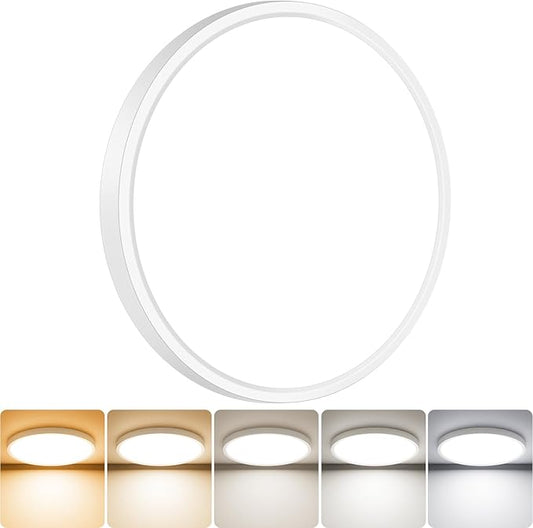 slochi 1Pack LED Flush Mount Ceiling Light Fixture, 9 Inch 18W, 2200LM, Super Slim 0.7 Inch, 3000K-6500K Adjustable Low Profile LED Ceiling Lights for Bathroom, Closet, Hallway(White)