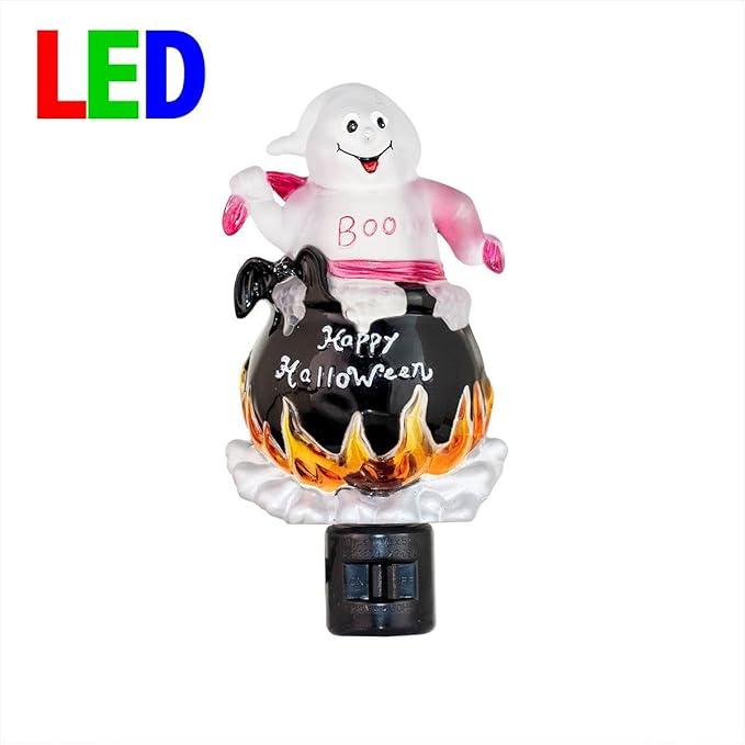 Novelty Lights LED Lamp Lamp Ghost in Cauldron Halloween Decoration Night Light with Swivel Plug
