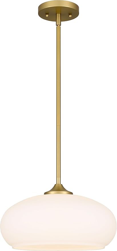 Juno Modern 1-Light Pendant Ceiling Light Fixture with Etched Opal Glass Shade for Kitchen Island, Hallway, Entryway, Passway, Dining Room, Bedroom, Balcony Living Room