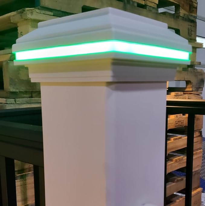 Tru-Scapes® 4.5” Composite Color Changing & Dimmable LED Deck Post Cap Light (Fits TREX Transcend Posts) (White) (Non-Solar)