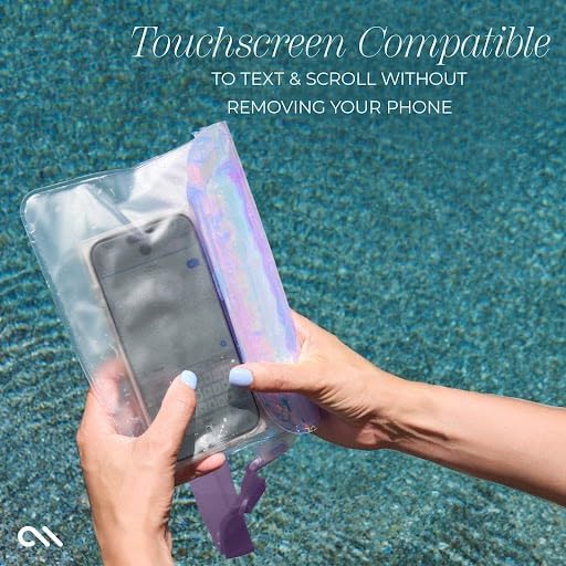 Case-Mate Soap Bubble IP68 Waterproof Phone Pouch/Case with Triple Seal Protection, Adjustable Strap - Waterproof Fanny Pack for iPhone 17 Pro Max/iPhone 16 Pro Max/15/14/S25/S24/Pixel 10 - Iridescent