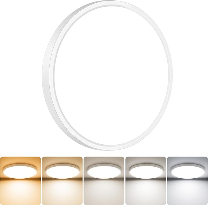 slochi 1Pack LED Flush Mount Ceiling Light Fixture, 7 Inch 15W, 1500LM, Super Slim 0.7 Inch, 3000K-6500K Adjustable Low Profile LED Ceiling Lights for Bathroom, Closet, Hallway(White)