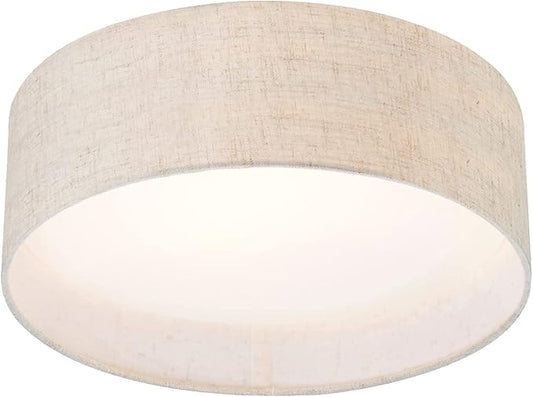 Hamilyeah Fabric Ceiling Light Fixture 24W, 12 inch LED Ceiling Light Flush Mount Dimmable, Kitchen Light Fixture Ceiling Mount, Close to Ceiling Light for Bedroom, Living Room
