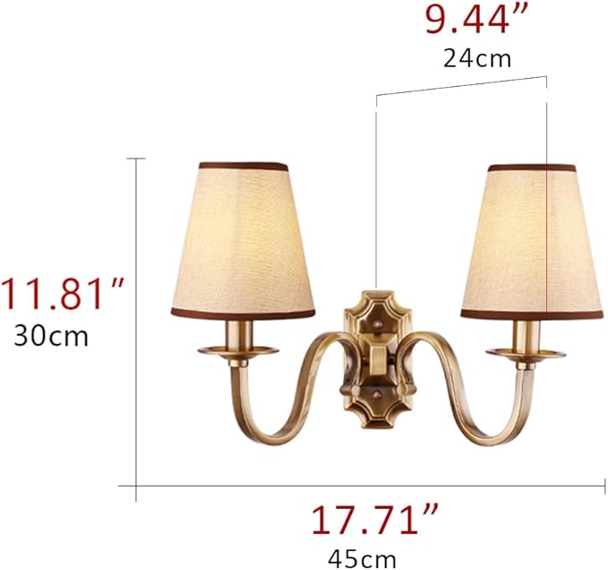 Aiwen Vintage Modern Wall Sconce Wall Lamp Wall Light Solid Brass Fitting Fixture 2 Lights