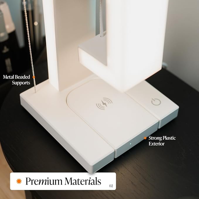 Floating Desk Lamp - Levitating Table Lamp with Wireless Charging and Touch Control Adjustable Lighting Modes - Unique Desk Decor for Office, Bedroom and Living Room - Floating LED Desk Lamp by Tovas