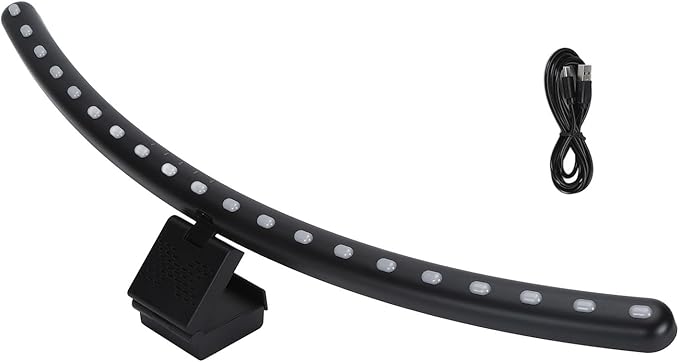 RGB Monitor Lamp Bar, Light Source RGB Monitor Light Bar for Office, Monitor Lamp Bar with RGB Backlight and Music Sync, Eye Caring Curved Computer Monitor Light Bar