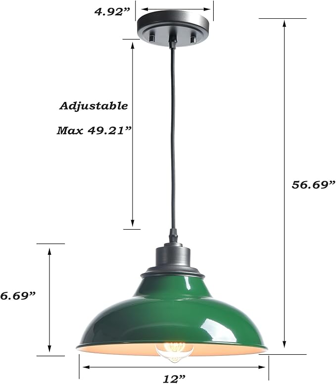 Green Pendant Lights Kitchen Pendant Light Fixture Modern Hanging Pendant Light for Kitchen Island Breadfast Nook Bar Dinning Room