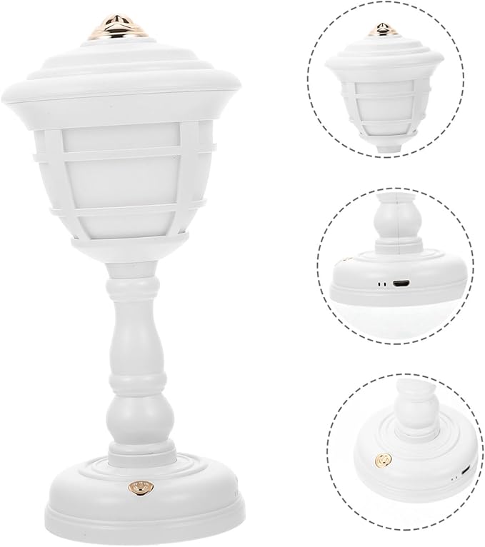 Vintage Style Mini Table Lamp USB Rechargeable Retro Nightstand Lamp Level Dimming for Bedroom Decor and Soft Warm Light