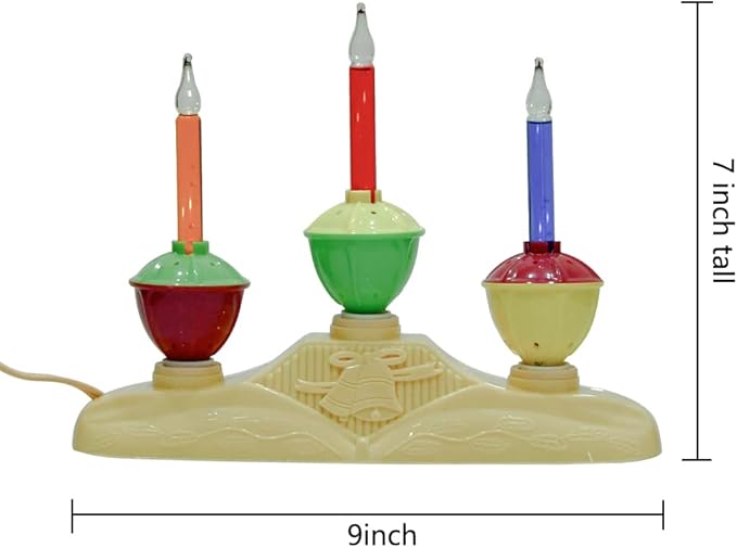 Goothy 3 Lights Bubble Candle Lamp, Plug in Electric Window Candle Lamps with 4 Multicolor Bubble Light(1 Spare), C7/E12 Base, Vintage Bubble Light Candle Great for Christmas Mantel Window Table decor