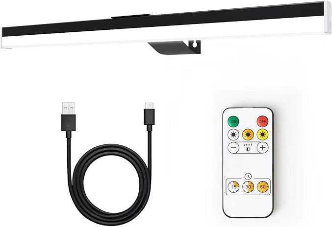 MIOBLUE Rechargeable Picture Light, 22 Inch Painting Light Art Light with Remote, Cordless Display Lamp Full Metal with 60LEDs,3 Modes,Dimmable Timmer Accent for Dartboard Picture Gallery Frame