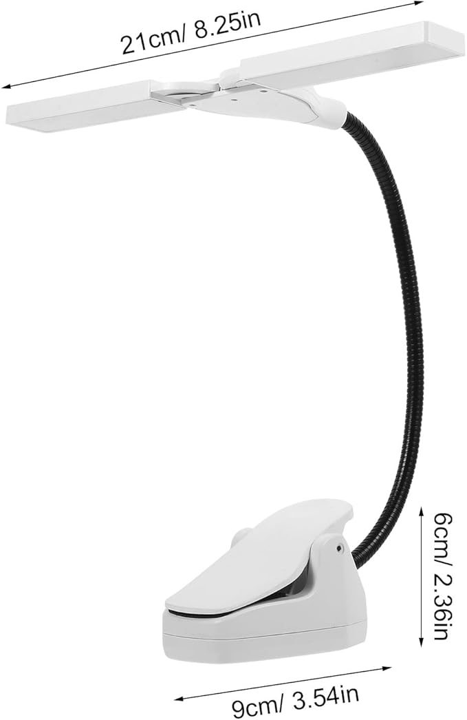 LED Rechargeable Clip-on Music Stand Light Flexible Gooseneck Piano Lamp with LED Desk Light for Upright Piano and Reading Battery Powered Portable Clip for Practice Random Color