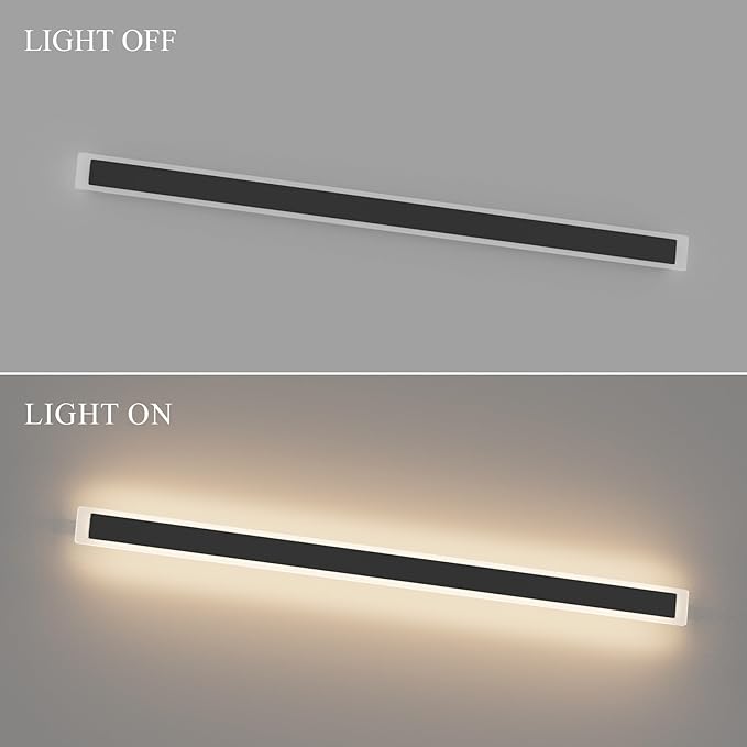 2 Pack 56.3In Long Outdoor Lights,IP65 Waterproof Modern Exterior Lighting Fixture 3000K Linear Outdoor Light for Porch Courtyard