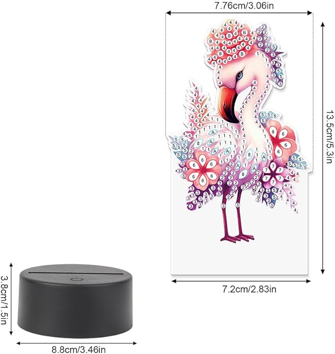 Flamingo Diamond Art Painting Night Light,Diamond Art Painting Kits Desktop Touch Lamp Ornaments for Tabletop Decor Diamond Art Accessories for Adult Beginner Bedrooms Living Room