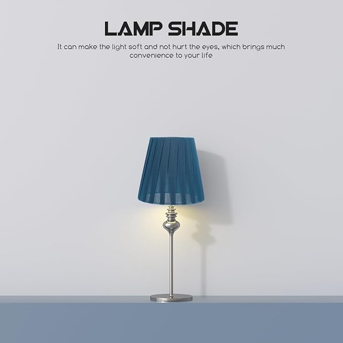 Decor Translucent Gauze Lamp Shade Pleated Light Translucent Lampshade for Table Lamp Floor Pendant Light 5.5x5.5x5.1 inch Blue Pleated Shade