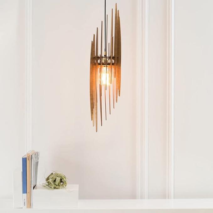 Stalactite Wood Pendant Light | Mid Century Modern Chandelier | Hanging Lamp | Wood Chandelier Lighting | Modern Light Fixture | Modern Pendant Light