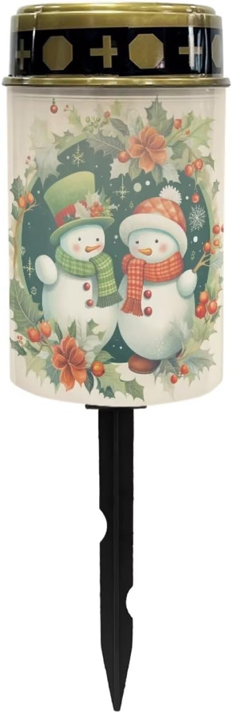 Christmas Light for Prayer Cemetery Solar Lights for Grave Cemetery Lovely Snowman Candle Lamp Garden Cemetery Christmas Decorations