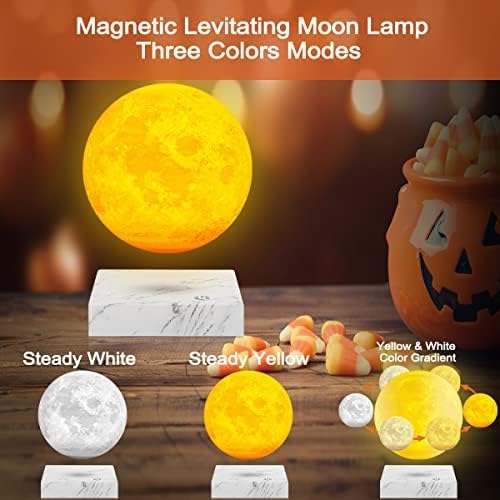 VGAzer Levitating Moon Lamp,Floating and Spinning in Air Freely with 3D Printing LED Moon Lamp 16 Colors Night Light for Unique Gifts,Room Decor (3 Colors)