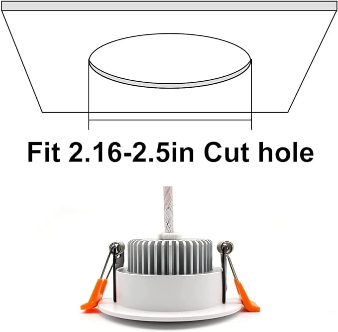 YGS-Tech 2 Inch LED Recessed Lighting, Dimmable Downlight 3W(35W Halogen Equivalent), CRI80, 3000K Warm White Ceiling Light with LED Driver(1 Pack)