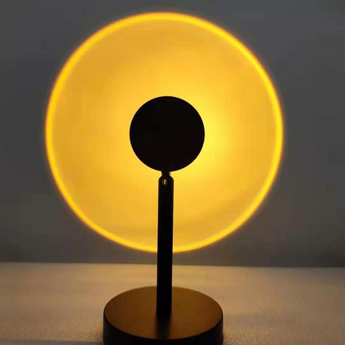 Sunset Projection Led Light Rainbow Mood Floor Stand Romantic Soothing Night Light for Living Room Bedroom Romantic Projector Gift for Home Living Room Party Decor USB Charging 90 Degrees Rotat,