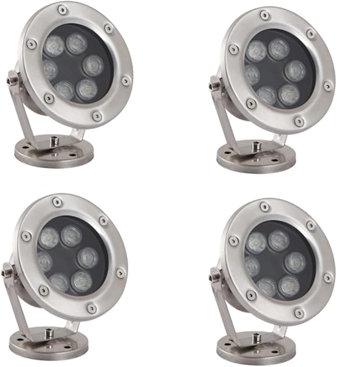 Braiton LED Pond Lights,Underwater Spotlight IP68 Waterproof Submersible Spot Light RGB Color Changing for Aquarium Fish Tank Garden Fountain Pool 4PCS,RGB,6W