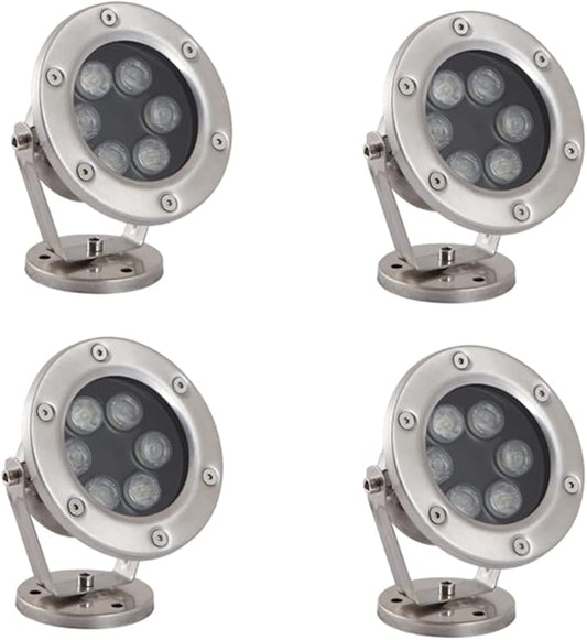 Braiton LED Pond Lights,Underwater Spotlight IP68 Waterproof Submersible Spot Light RGB Color Changing for Aquarium Fish Tank Garden Fountain Pool 4PCS,RGB,6W