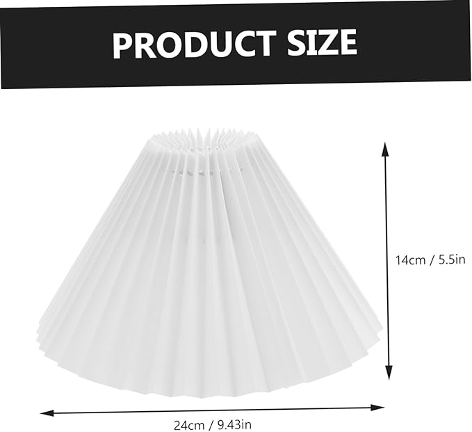 DOITOOL 1pc Pleated Lampshade Table Light Shade Farmhouse Lamp Cover Linen Lamp Cover Small Pleated Lamp Shades Wall Ceiling Light Shade Pendant E27 White Wrought Iron Rural Hanging Lamp