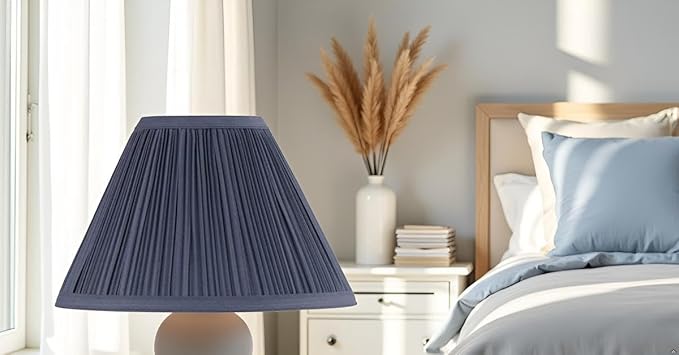Aspen Creative 59175, Empire Uno Lamp Shade, Stone Blue, 4" Top x 10" Bottom x 7" Slant Height, Slip UNO 33mm