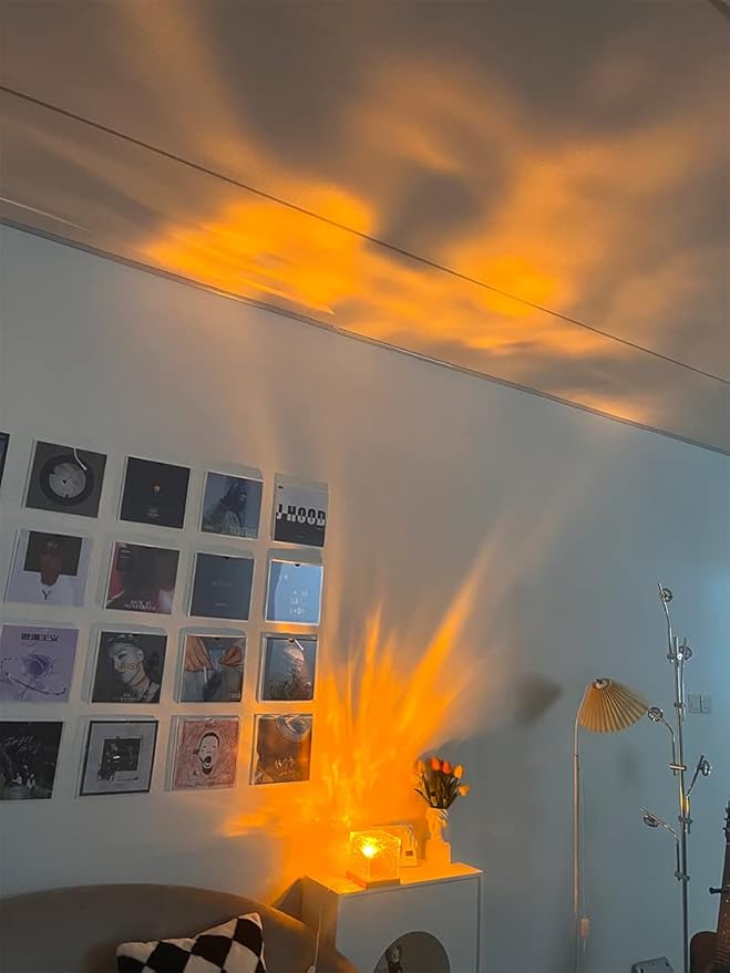 Ocean Wave Projector Light，Aurora Glow Lamp Crystal Night Light Romantic Room Decor，Led Ripple Lamp Lights Party Bedroom Room Decor