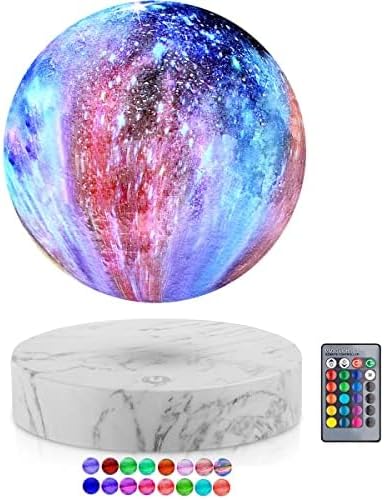 Levitating Moon Lamp 16 Colors,3D Printed Galaxy Moon Light,Floating & Spinning Night Lights, Magnetic Levitation Cool Lamps for Bedrooms Decor Unique Desk Office Decor