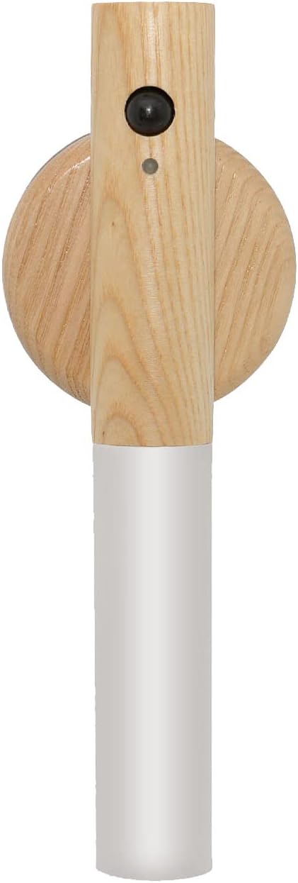 Motion Sensor Night Light, Motion Activated Night Light,Wall Lights Battery Operated,Rechargeable Wall Lights,Suitable for Kids Bathroom，Corridors, Closet ，Stairs (White Ash Wood 1PC)