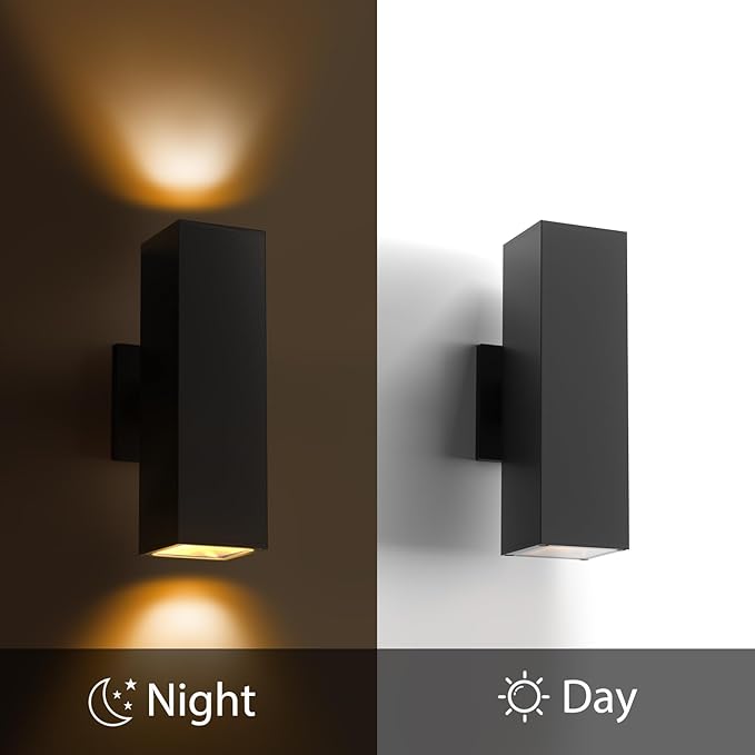 11.8" Outdoor Lights for House, Up & Down Exterior Sconce Lights, IP65 Waterproof, Corrosion-Resistant, E27 Bulb (Not Included) – Ideal for Porch, Garage, Patio, Front Door - 2 Packs