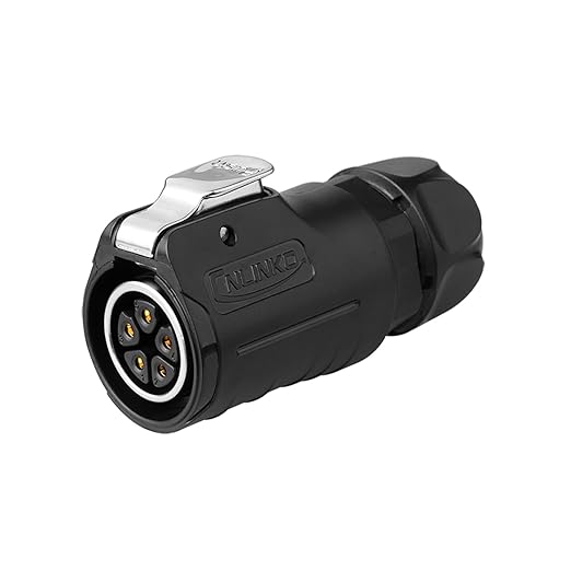 CNLINKO LP20 Reverse Mount 5-Pin Waterproof Circular Electrical Connector, IP68 Female Plug Male Socket for Automotive Machinery and Outdoor Use Quick Connect Aviation Connector (Plastic Plug)